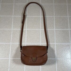 Vintage COACH 9954 Brown Leather Prairie Bag Turnlock Crossbody Old Coach USA
